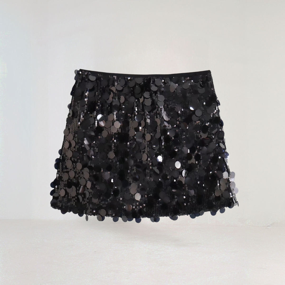 Glitter Sequin Mini Skirt