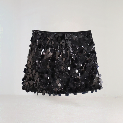Glitter Sequin Mini Skirt