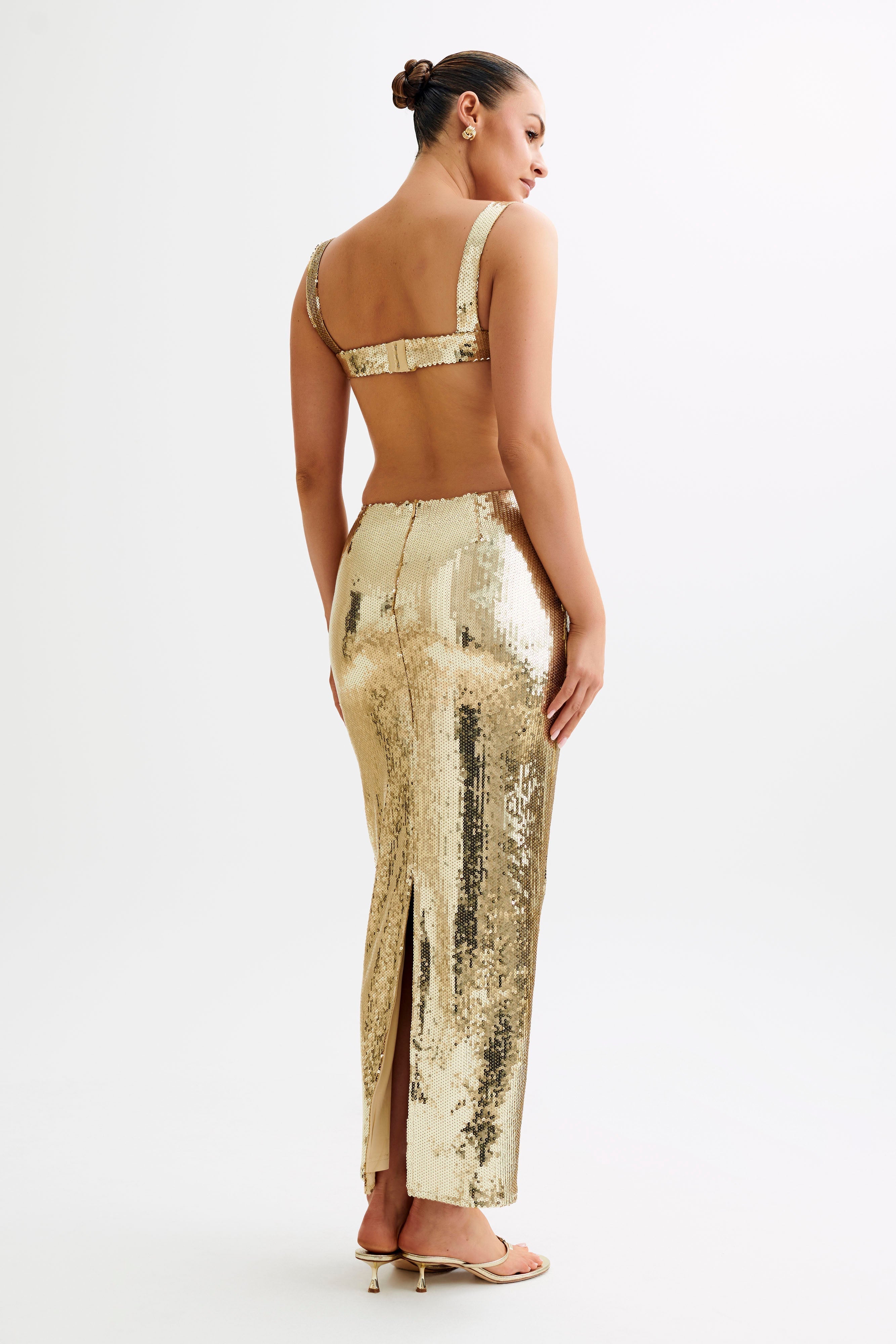 adoria sequin cut out maxi dress Adoria Sequin Cut Out Maxi Silver by Meshki