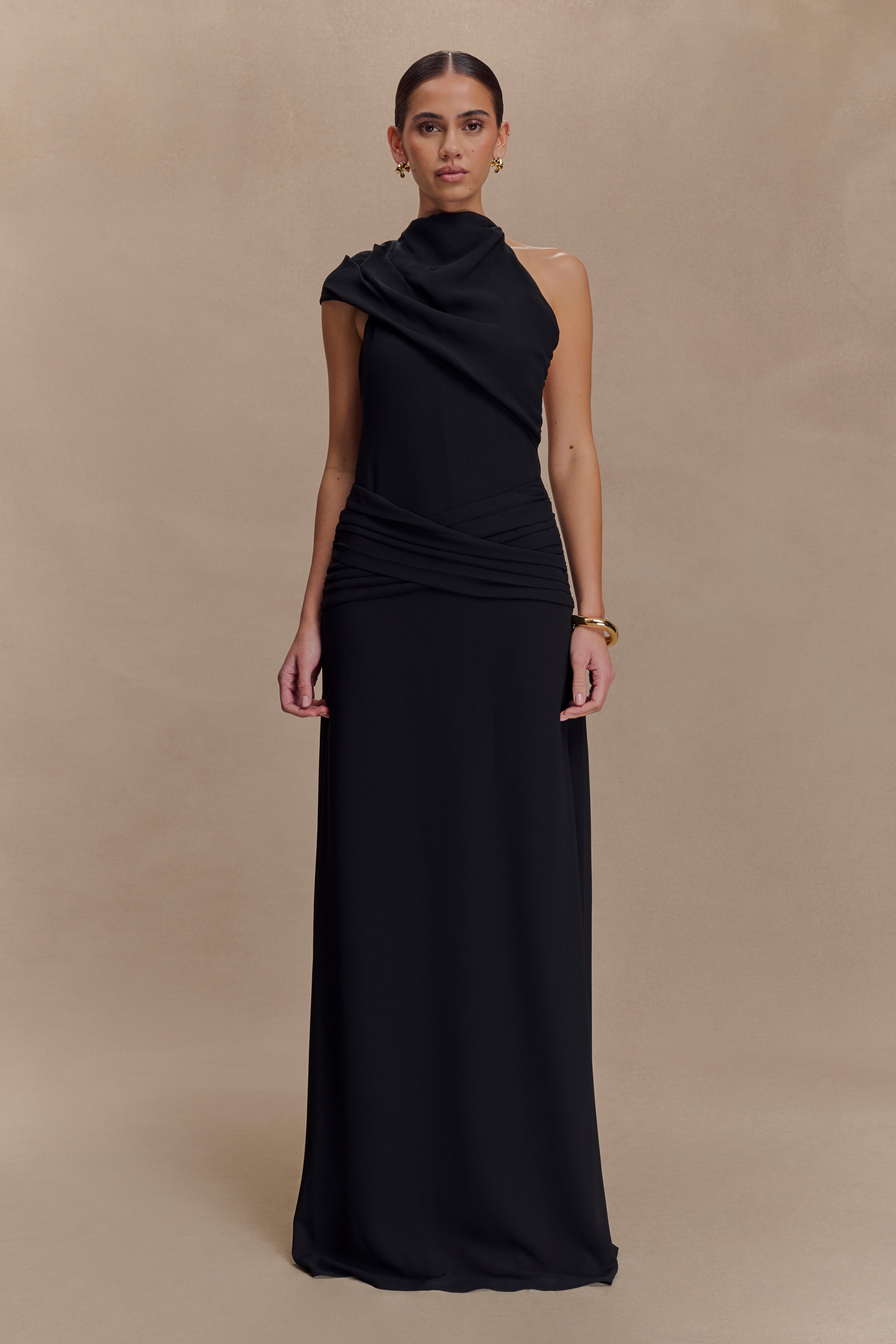 Analia Chiffon Maxi Dress - Black