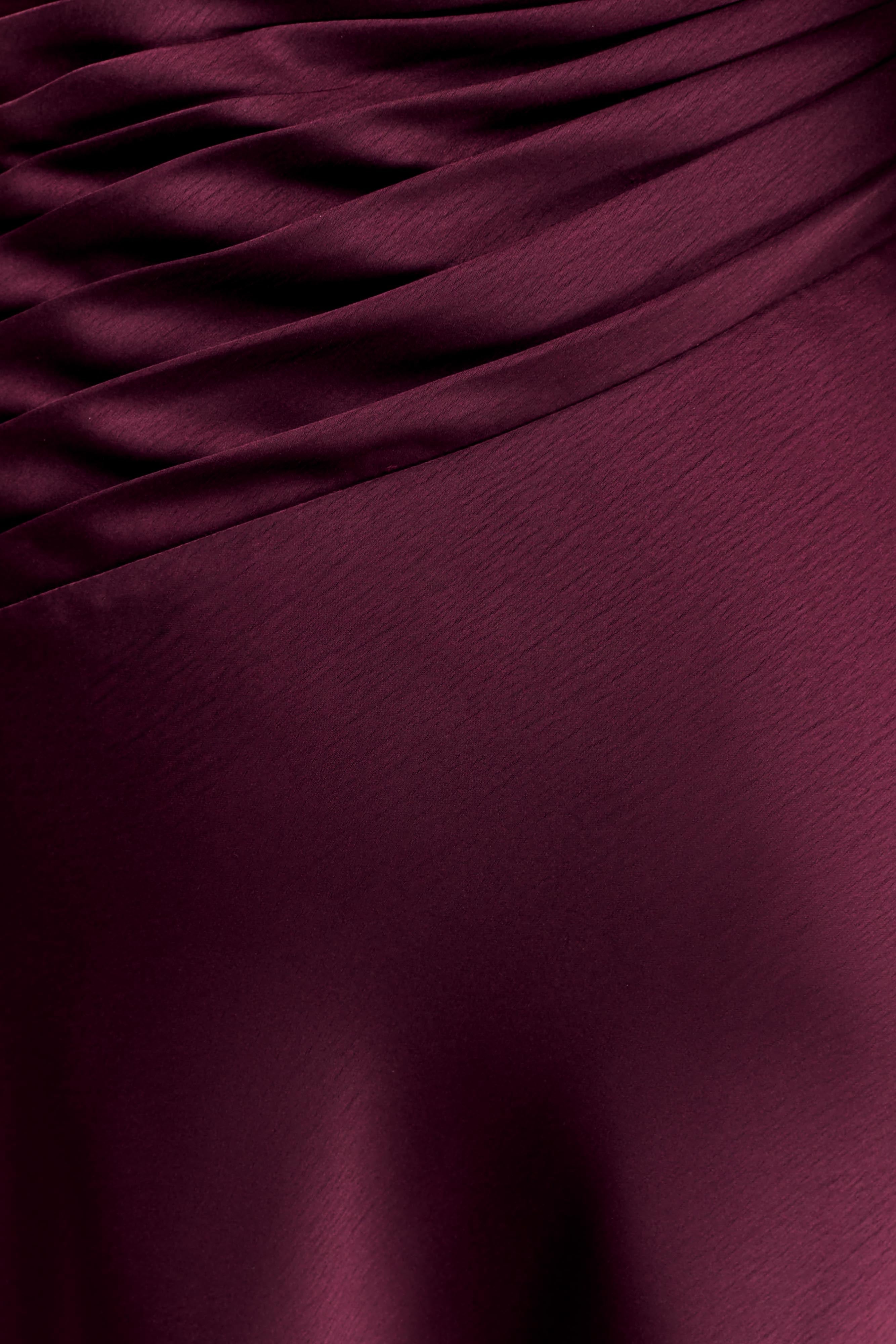 Lyla Asymmetrical Satin Maxi Dress - Plum