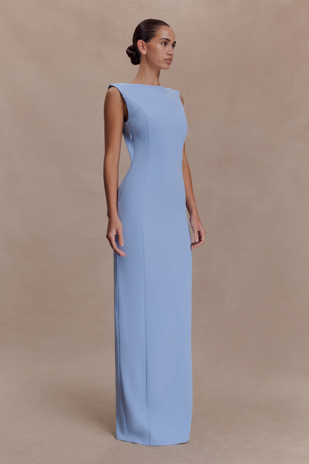 Galilea Crepe Draped Maxi Dress - Cornflower Blue