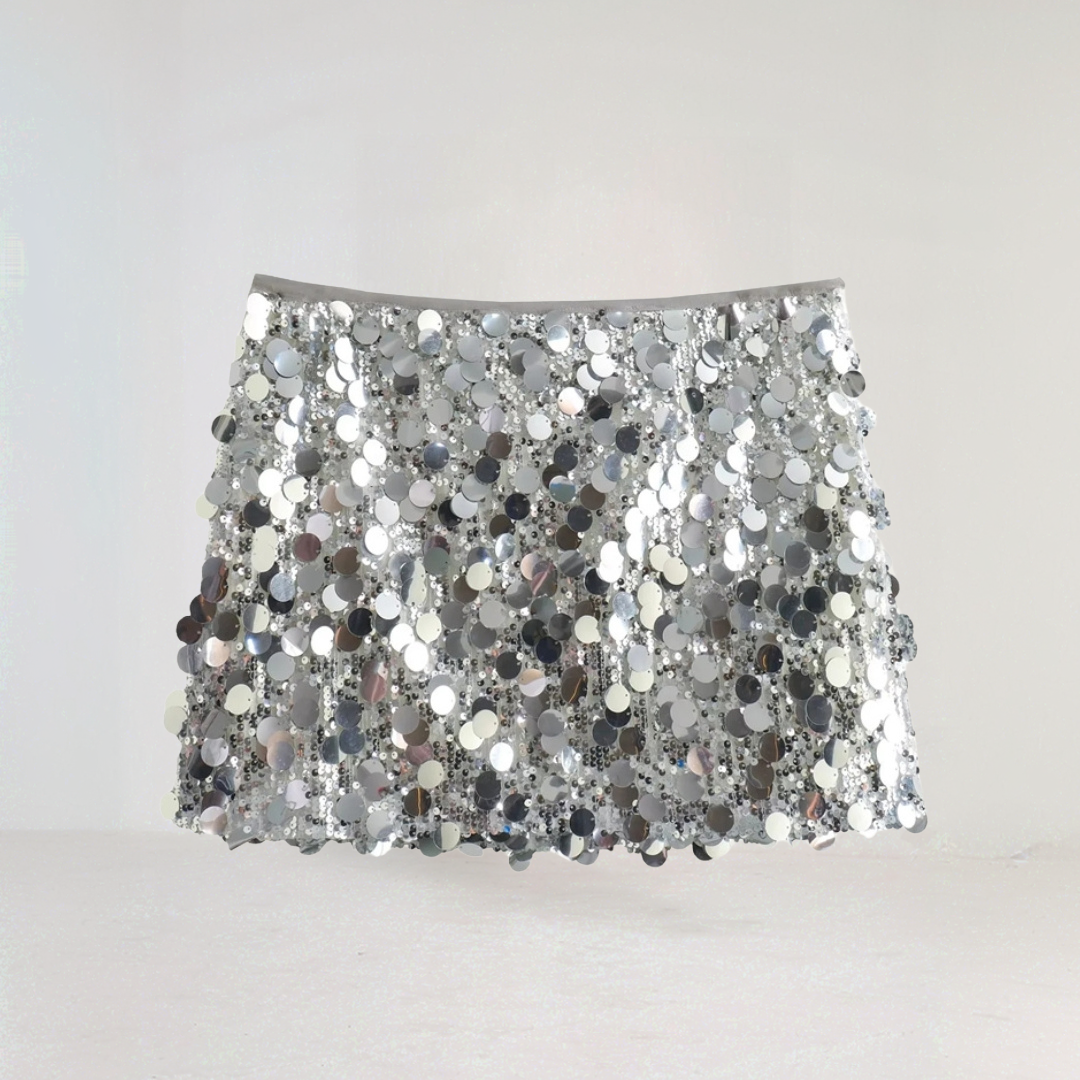 Glitter Sequin Mini Skirt