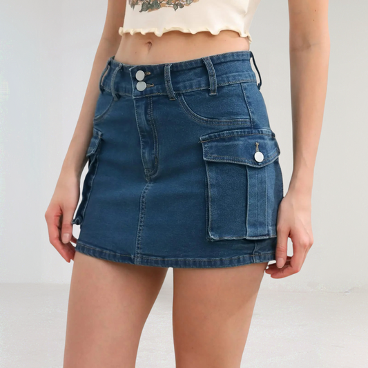 Trendy Denim Mini Skirt