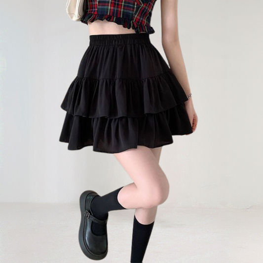Ruffle Layered Mini Skirt
