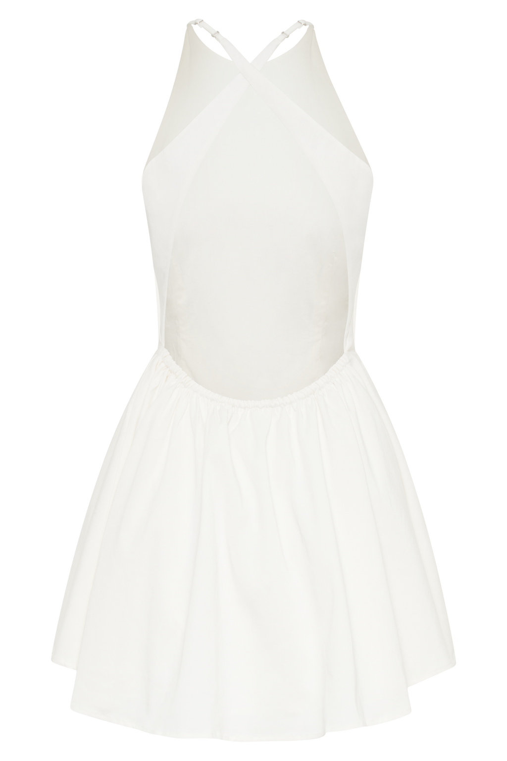 Carolina Cotton Halter Mini Dress - White