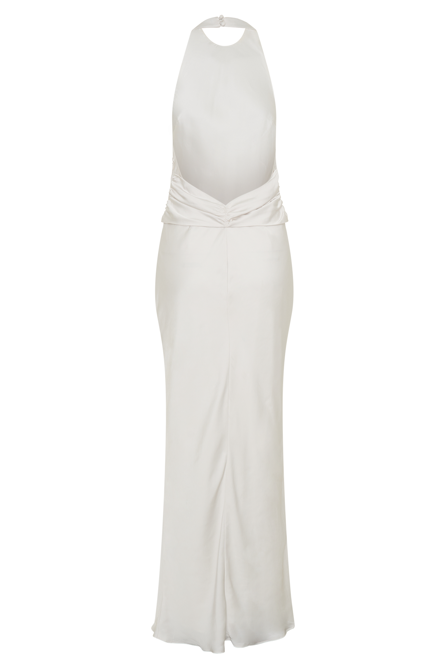 Rinna Satin Halter Maxi Dress - Ivory