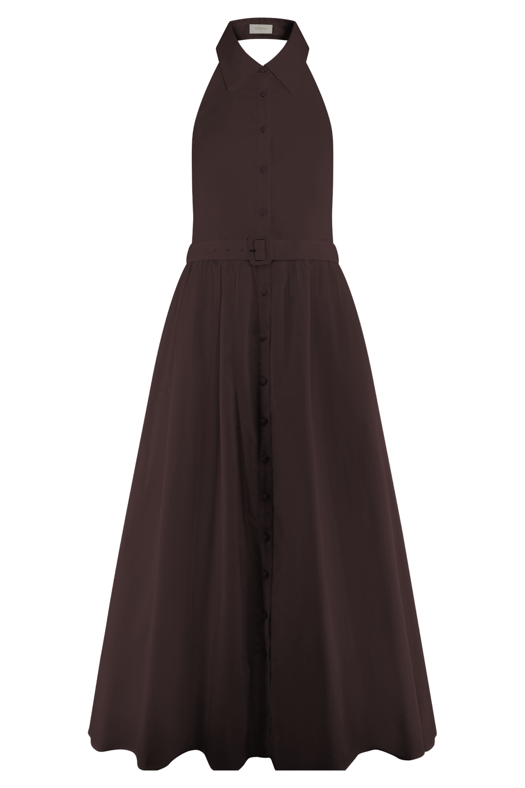 Cindy Collared Midi Dress - Chocolate