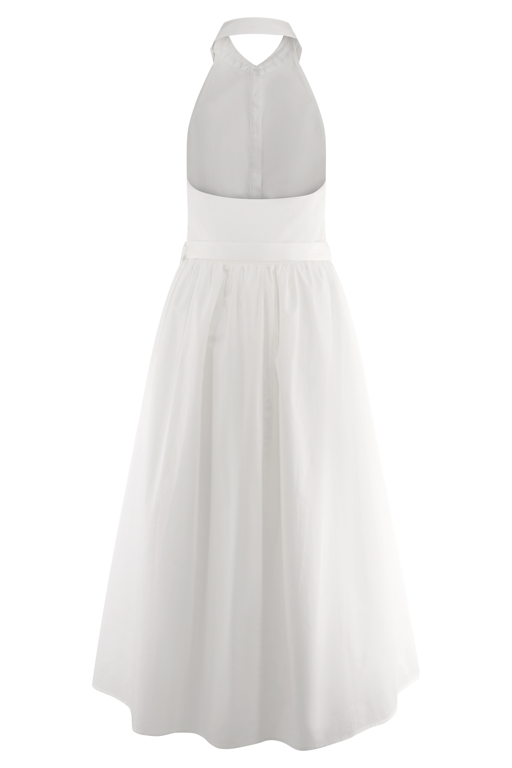 Cindy Collared Midi Dress - White