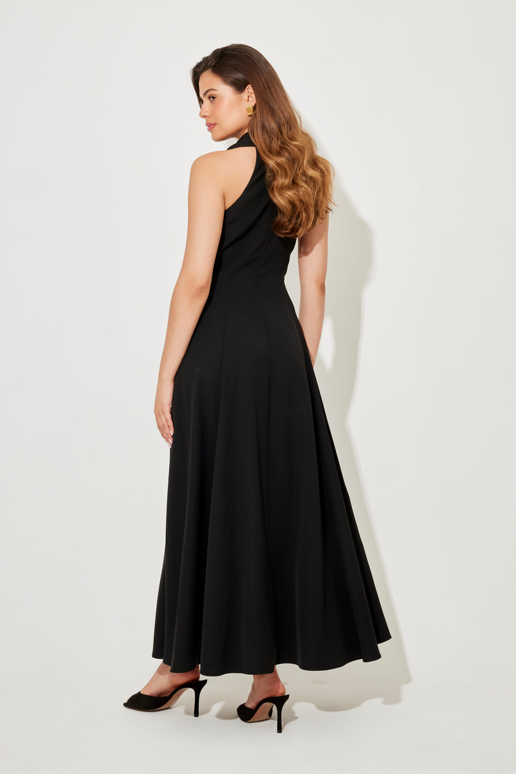 Flowy Collar Maxi Dress