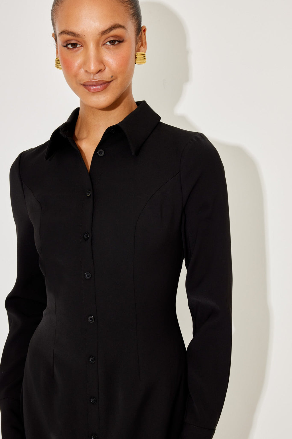 Long Sleeve Collar Maxi Dress