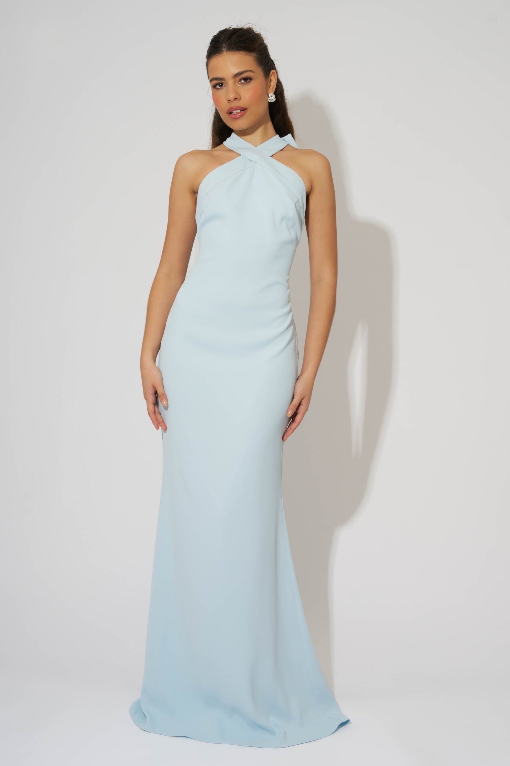 Cross Halter Neck Maxi Dress