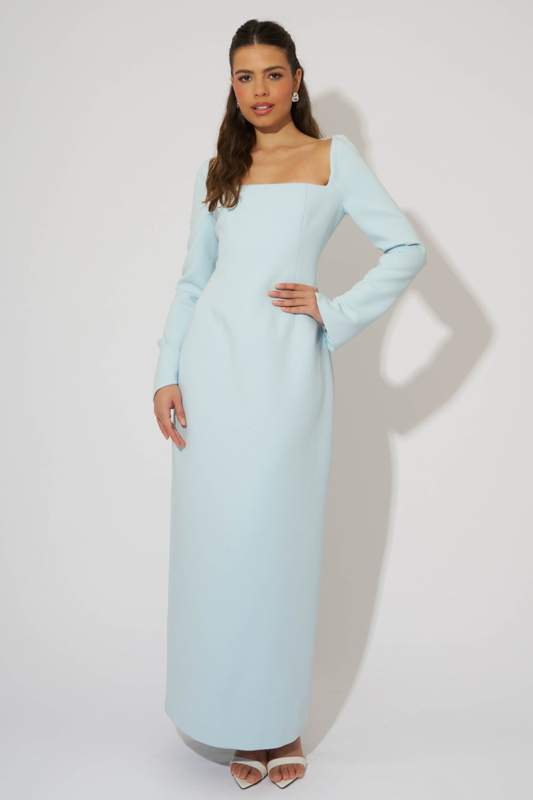 Framed Neckline Maxi Dress