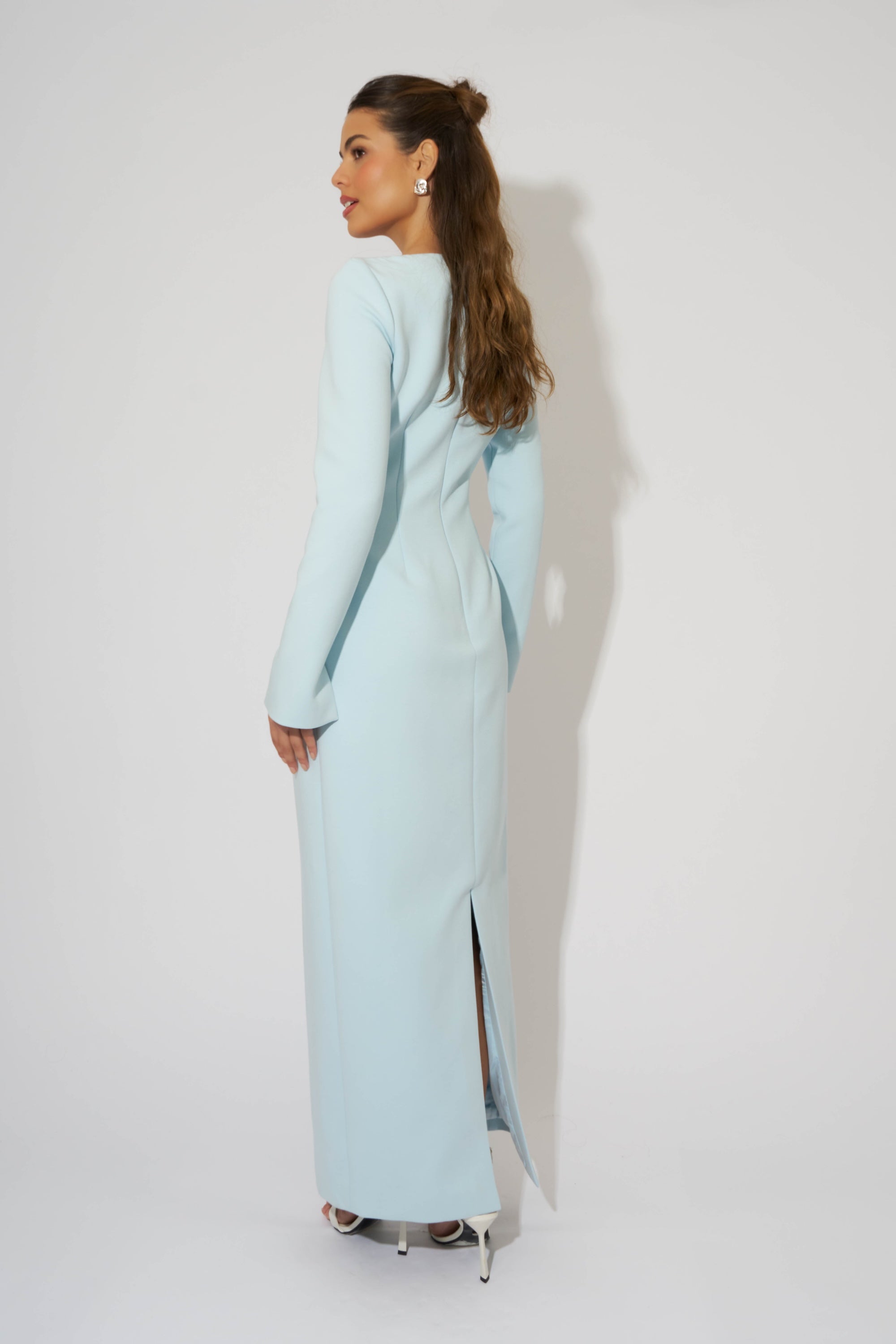 Framed Neckline Maxi Dress