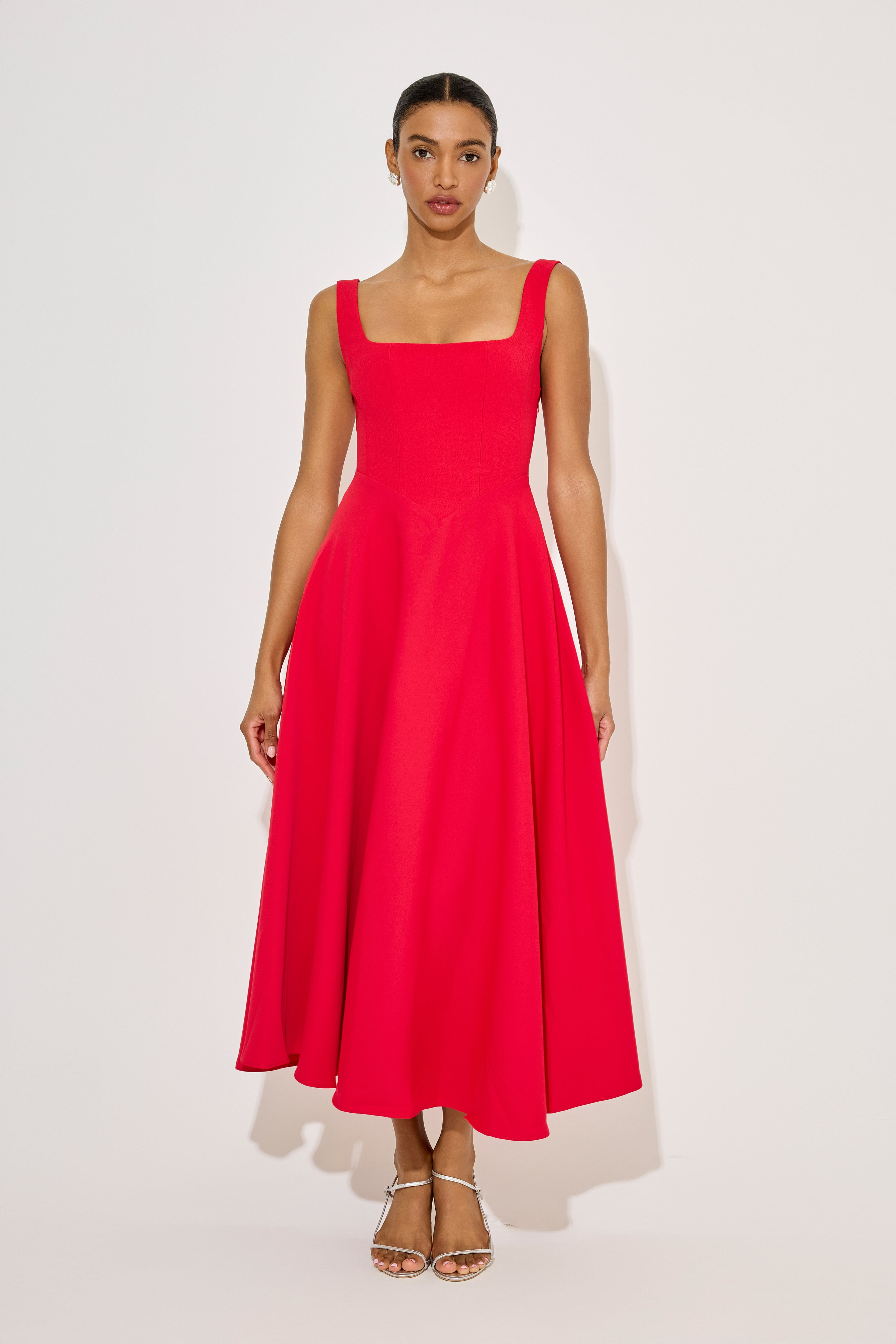 Square Neck Midi Dress