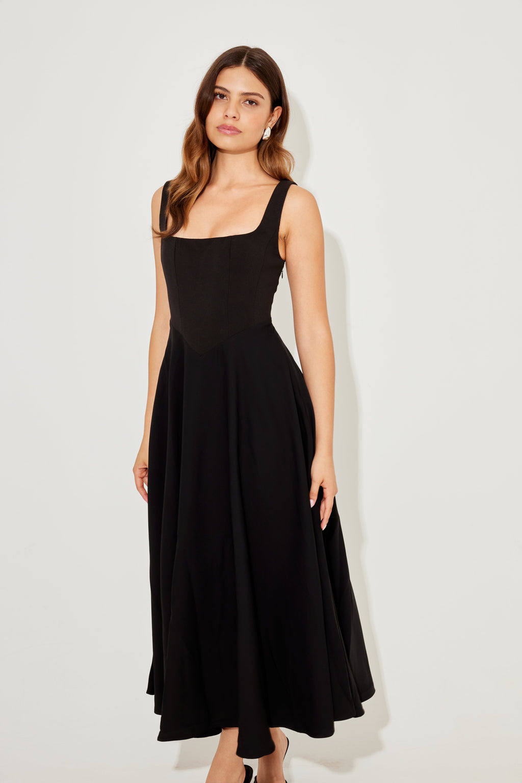 Square Neck Midi Dress