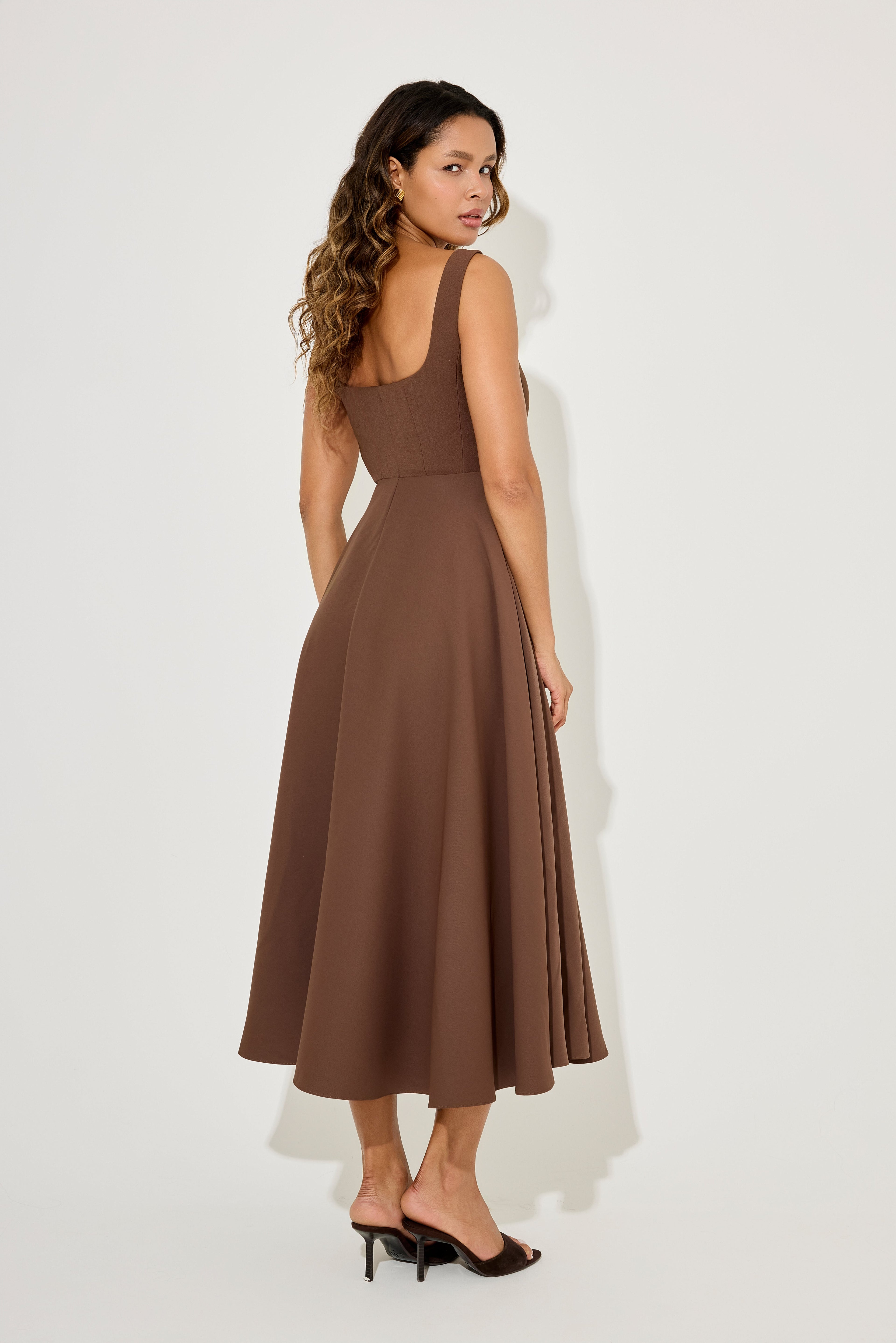 Square Neck Midi Dress