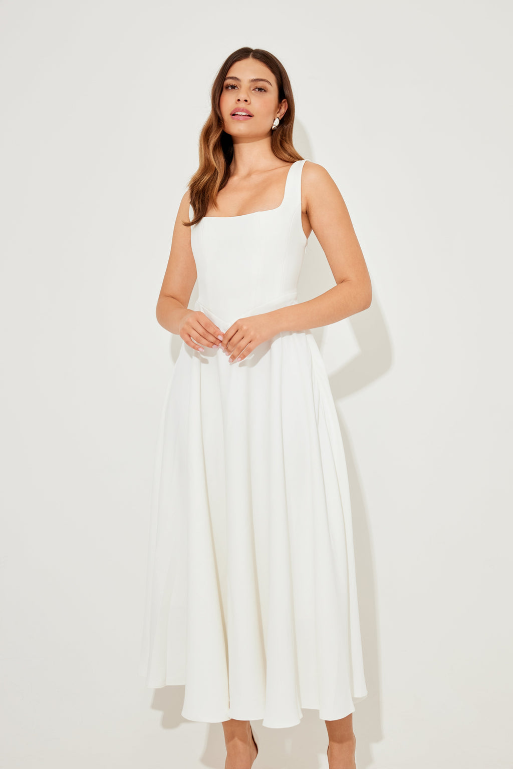 Square Neck Midi Dress