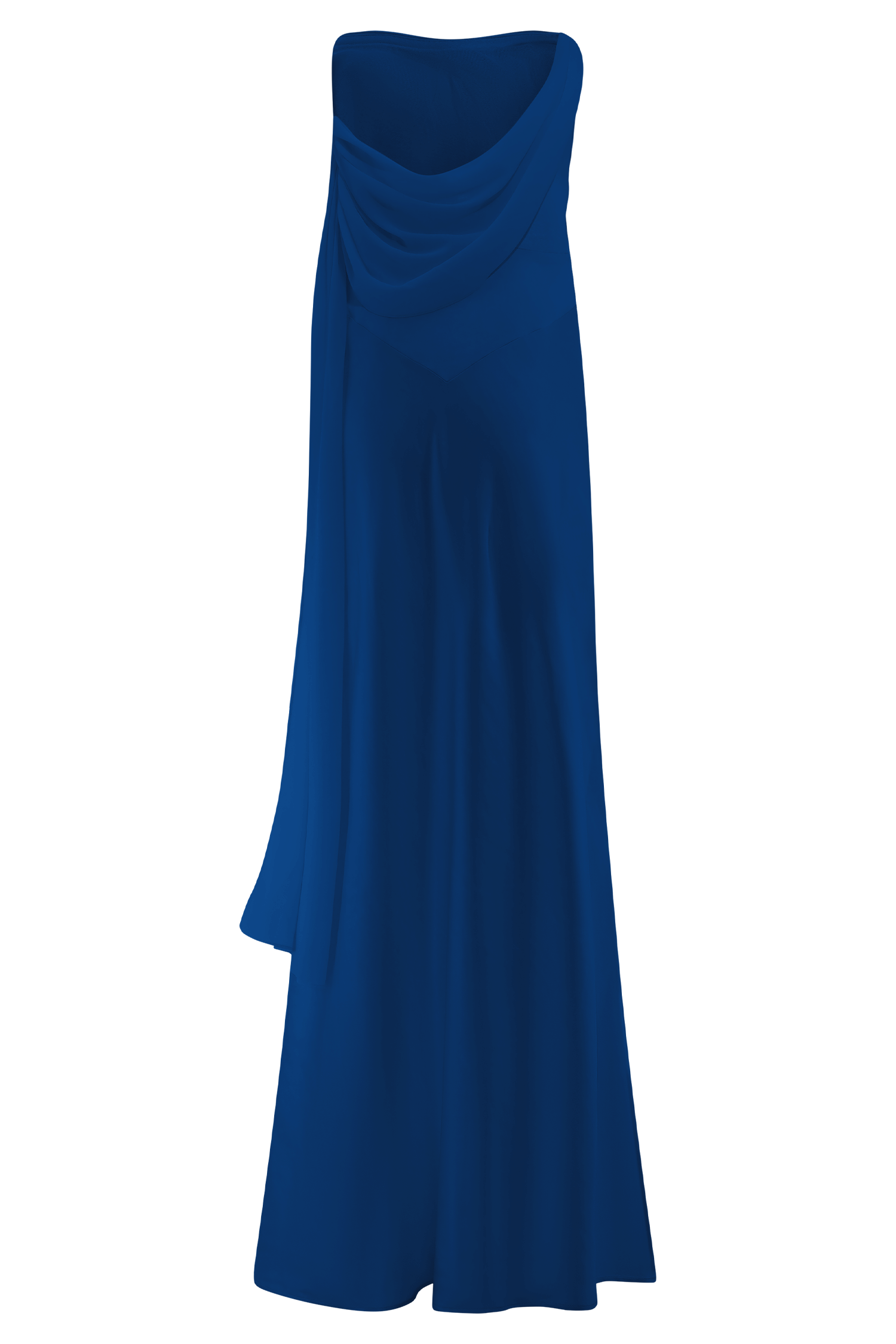Carah Satin And Chiffon Maxi Dress - Cobalt