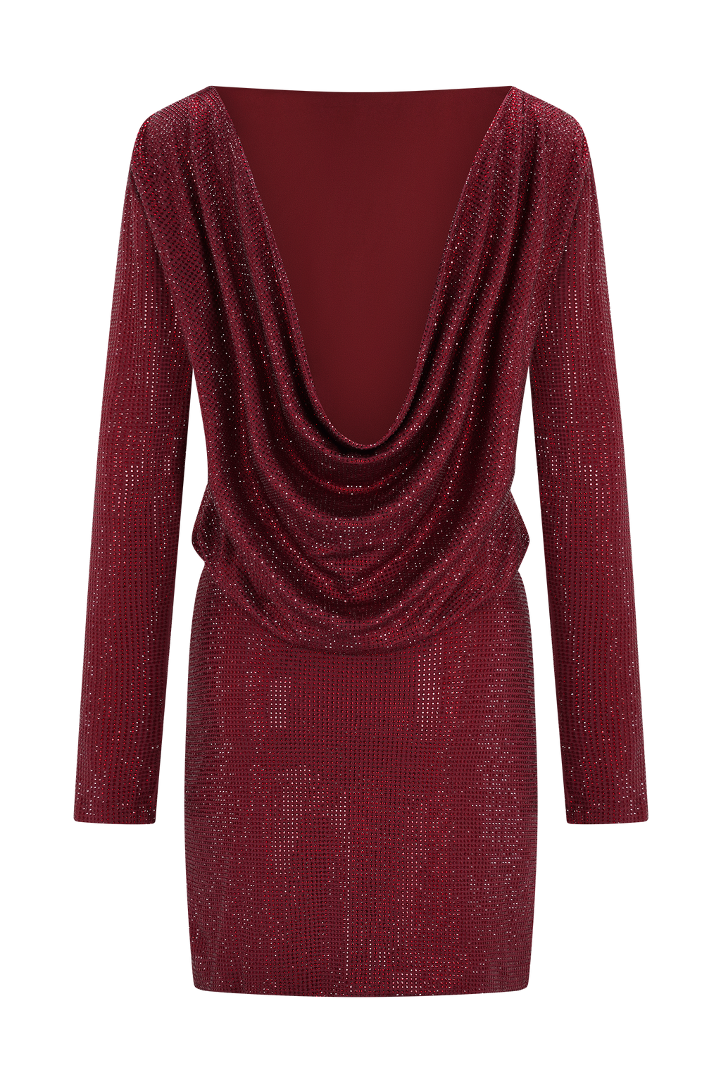 Darius Diamante Cowl Mini Dress - Wine