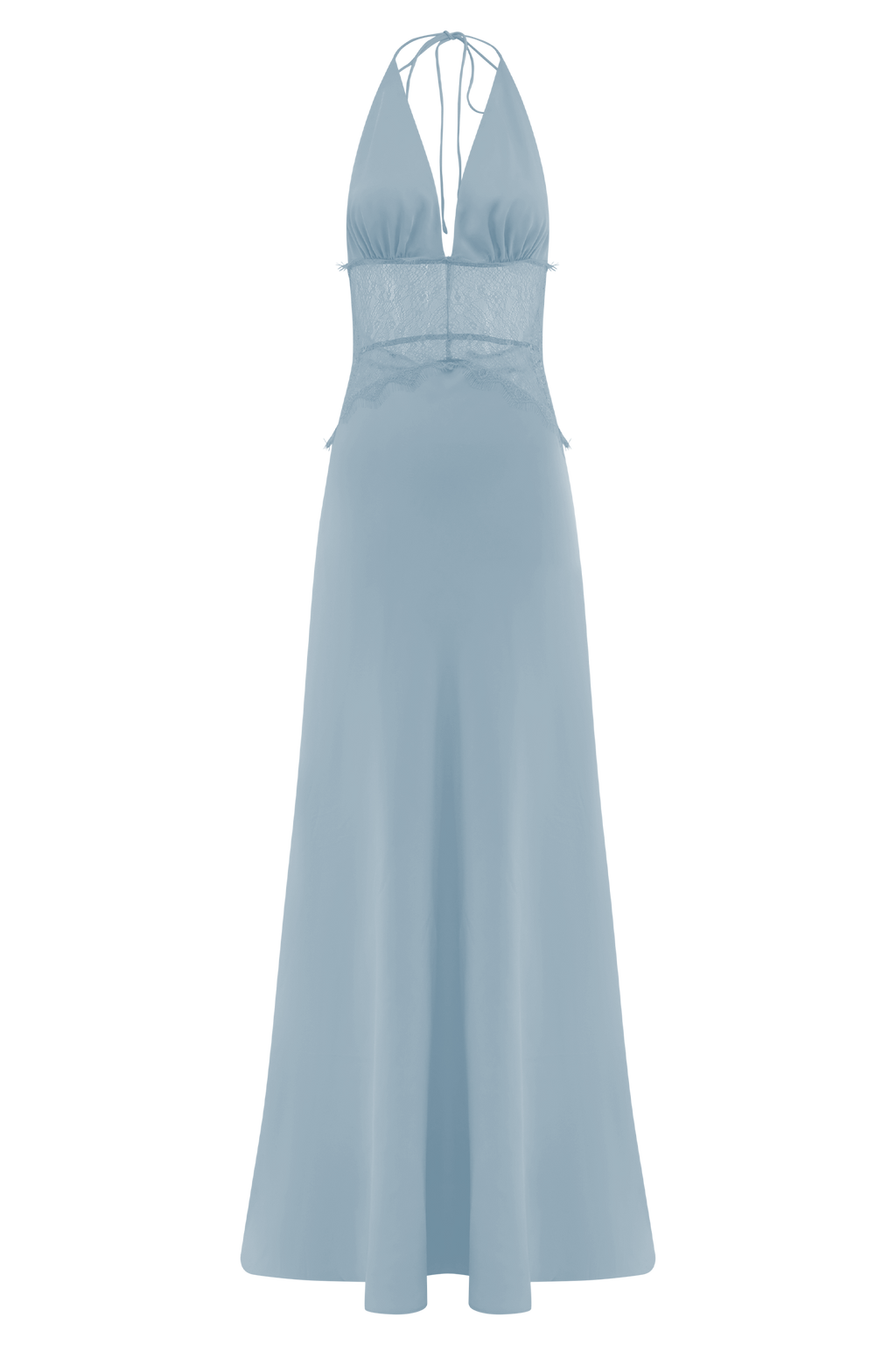 Dinah Lace And Satin Maxi Dress - Cornflower Blue