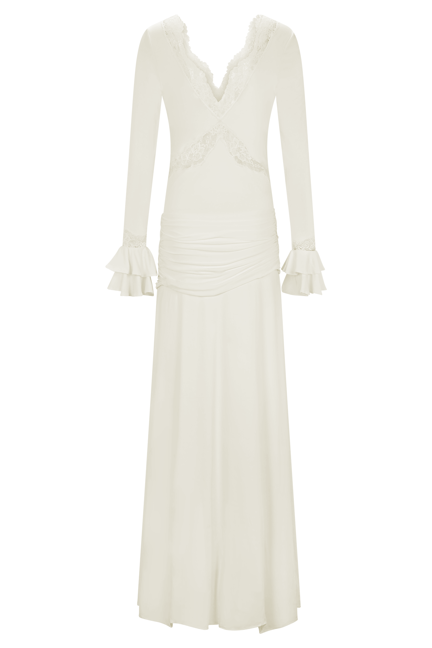 Electra Slinky Lace Maxi Dress - Ivory