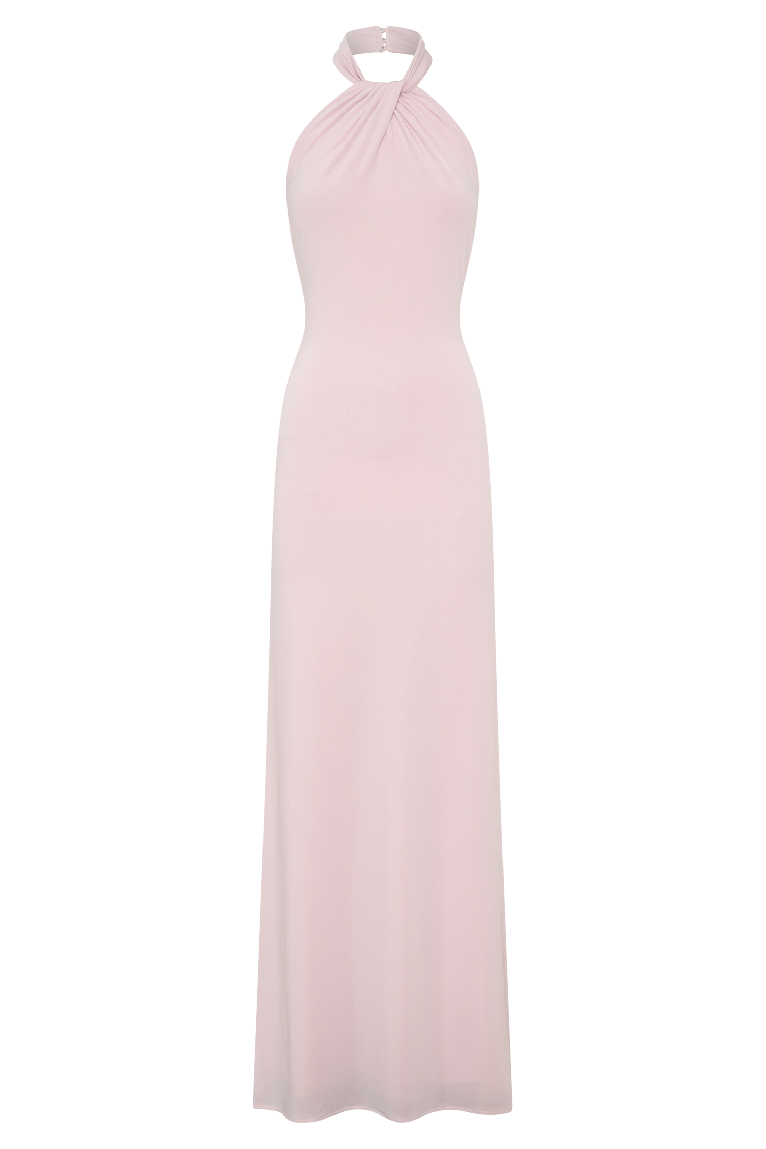 Elyna Slinky Halter Maxi Dress - Pale Pink