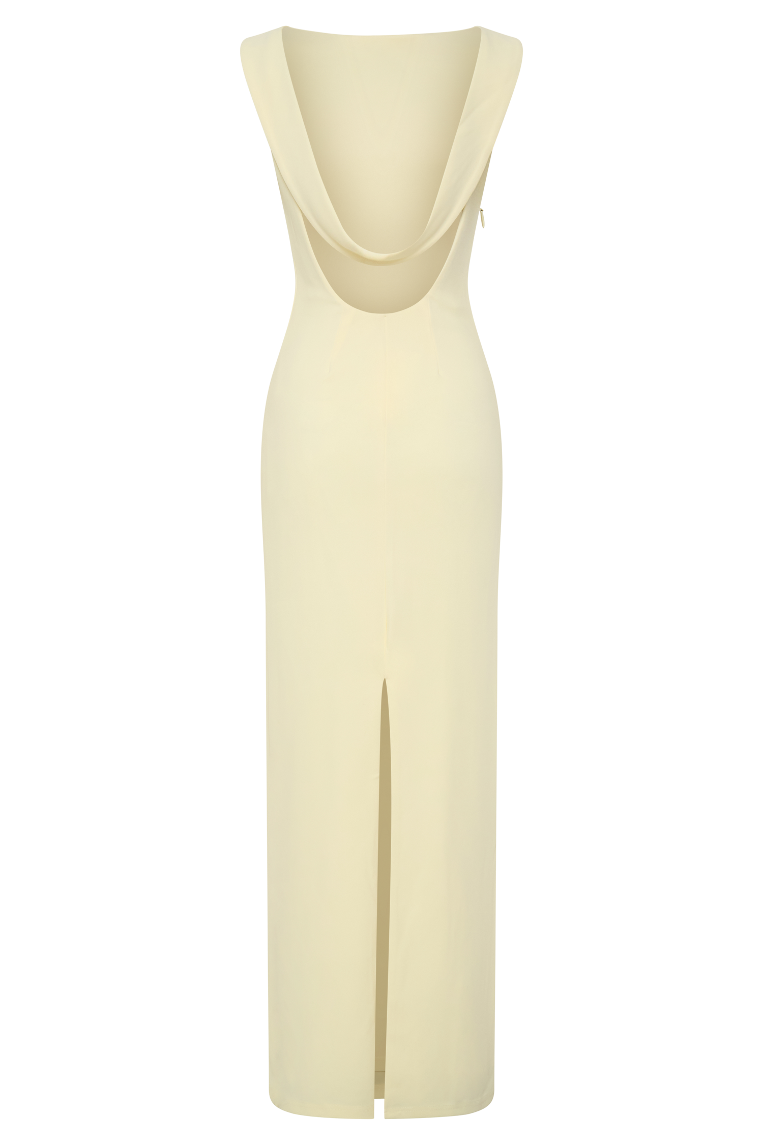 Galilea Crepe Draped Maxi Dress - Lemon