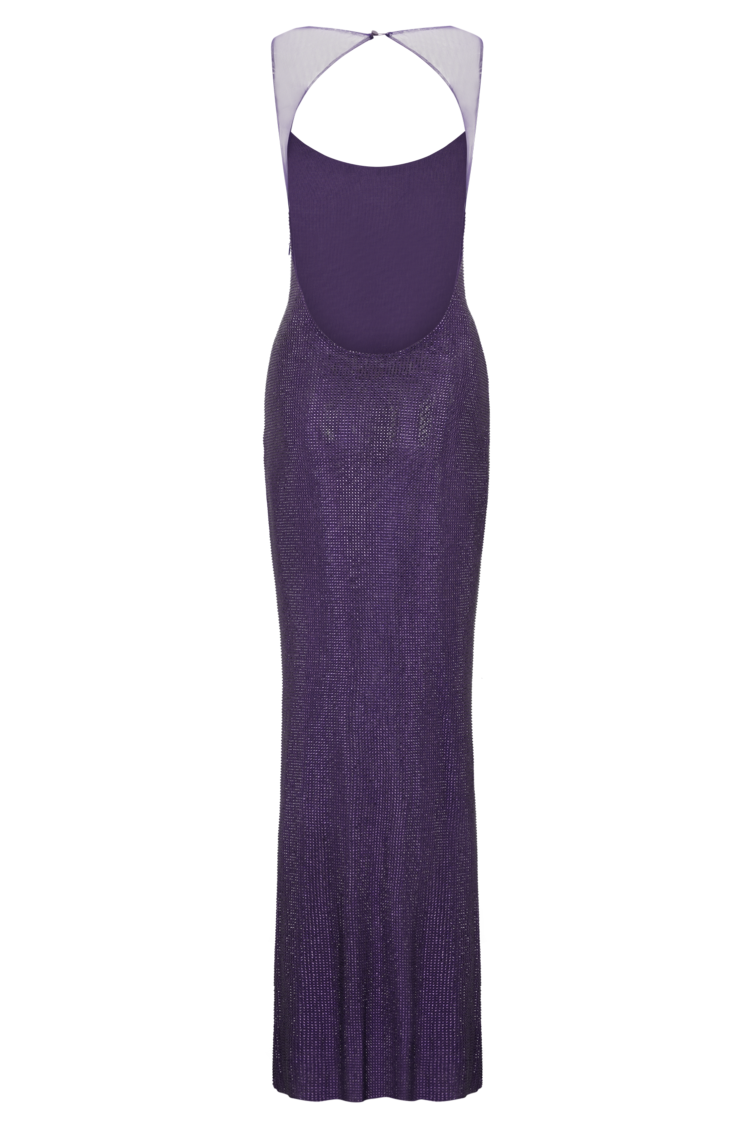 Jasmyn Hot Fix Maxi Dress With Mesh Back - Purple