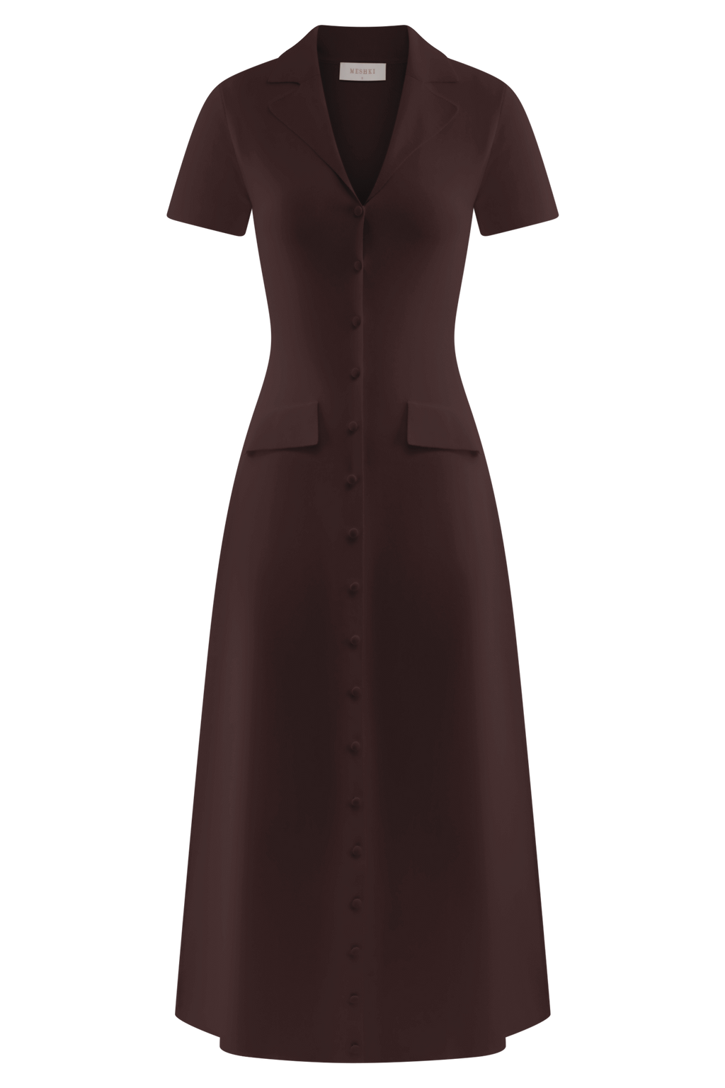 Pearson Short Sleeve Knit Midi Dress - Chocolate