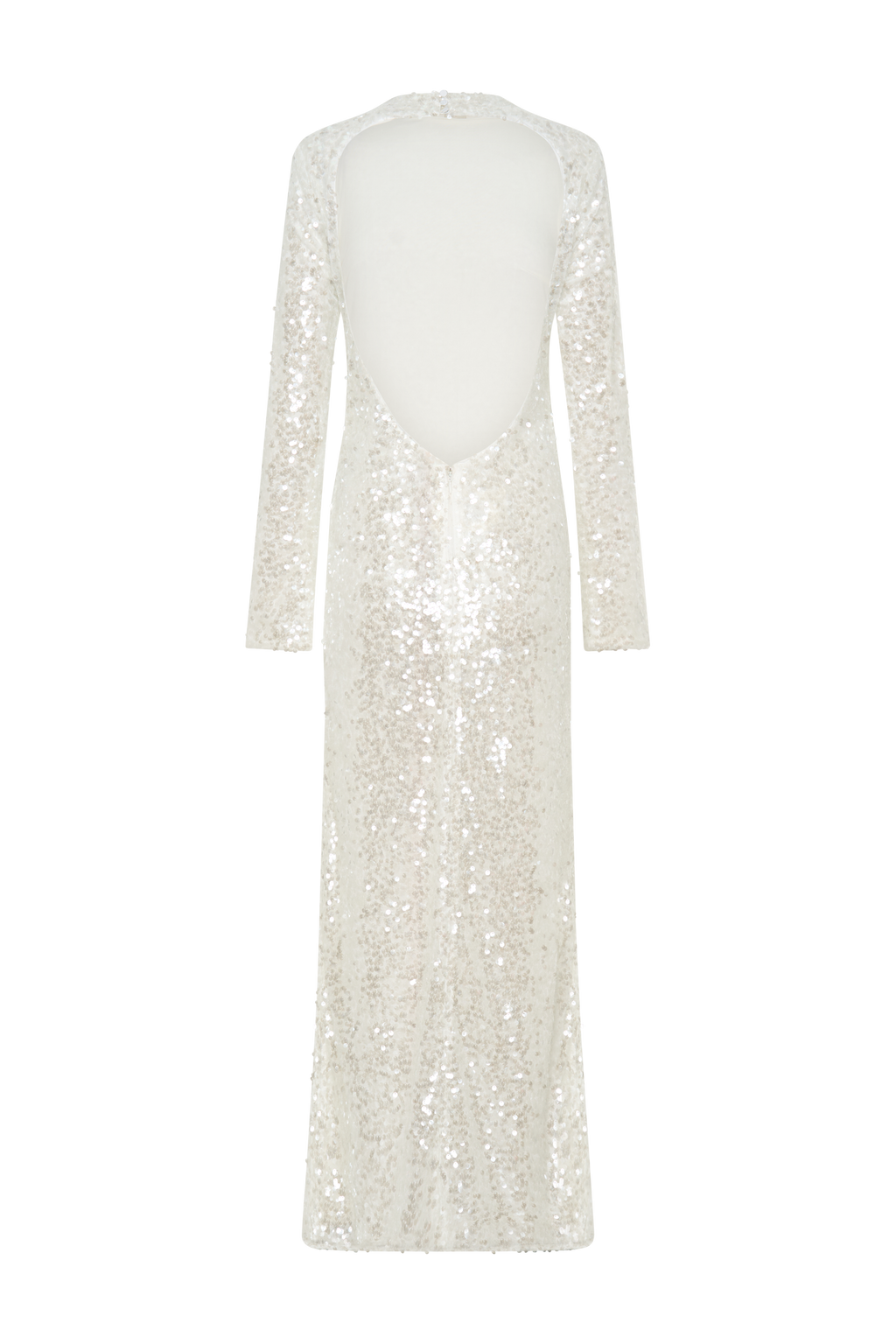 Sofia Long Sleeve Sequin Maxi Dress - White
