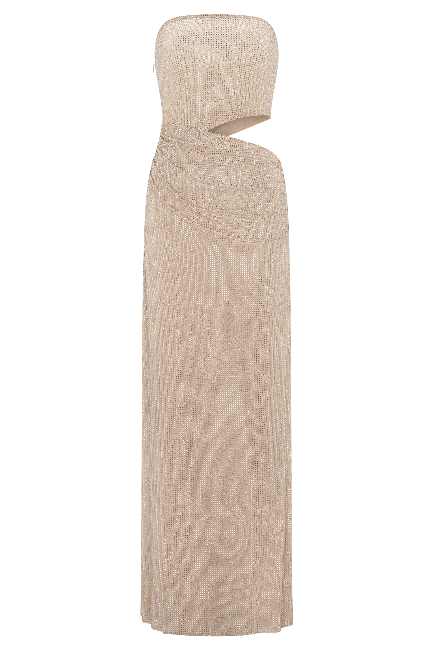 Starla Strapless Diamante Maxi Dress - Gold