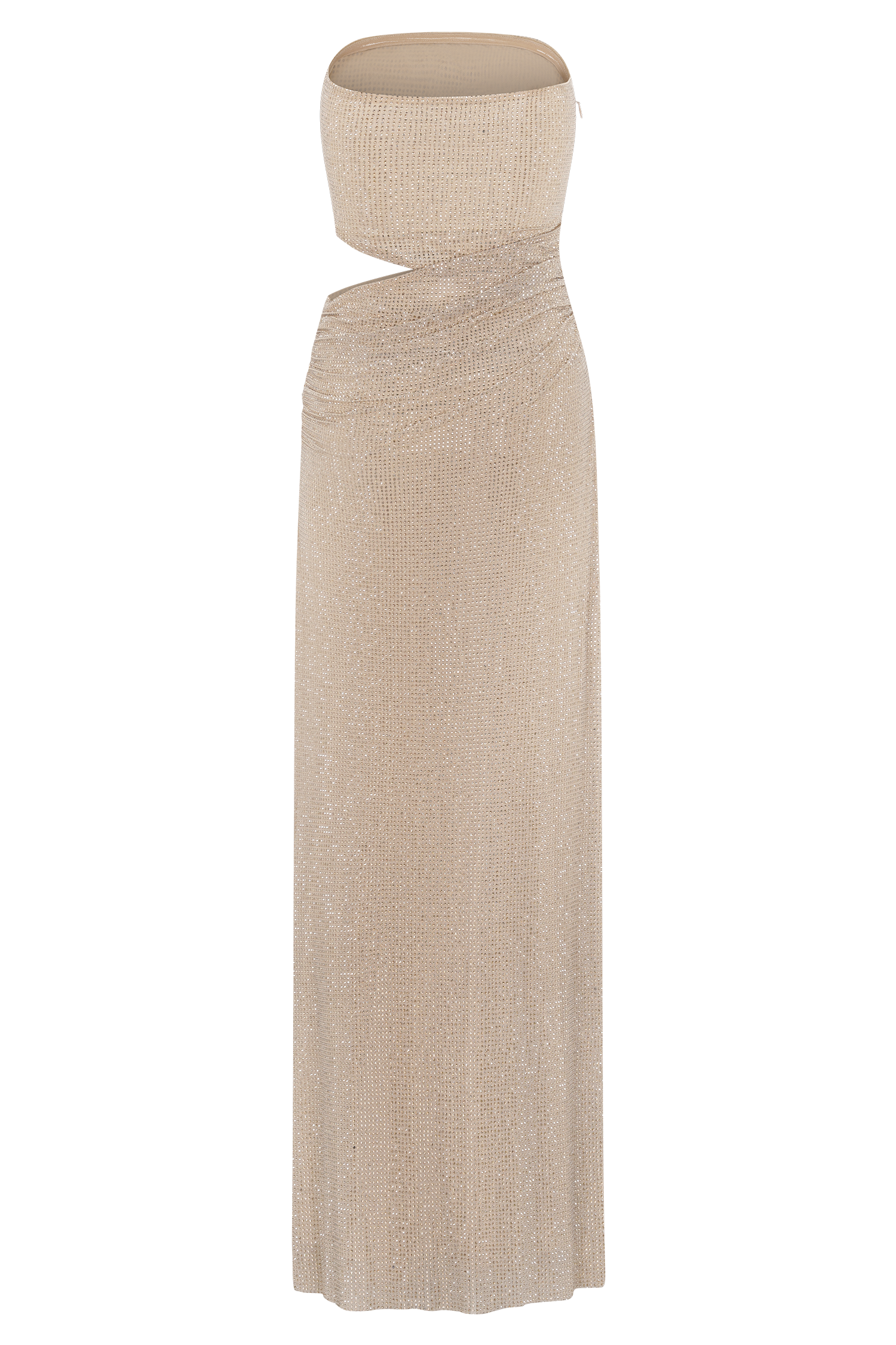 Starla Strapless Diamante Maxi Dress - Gold