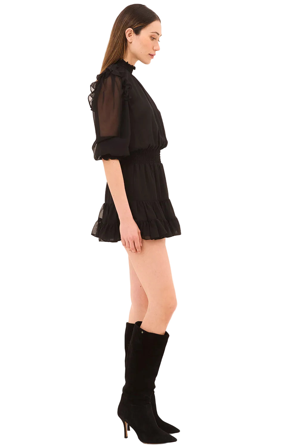 Adeline Smocked Chiffon Mini Dress