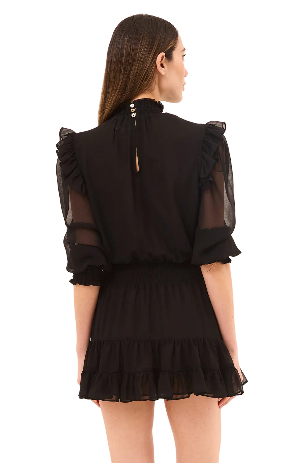 Adeline Smocked Chiffon Mini Dress