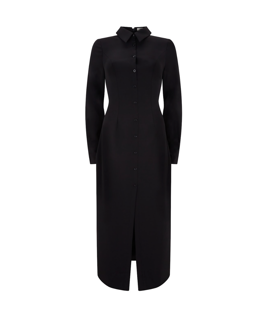 Long Sleeve Collar Maxi Dress
