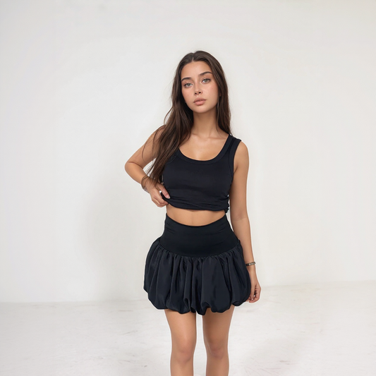 Bubble Hem Mini Skirt