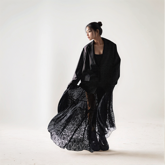 Black Lace Maxi Skirt